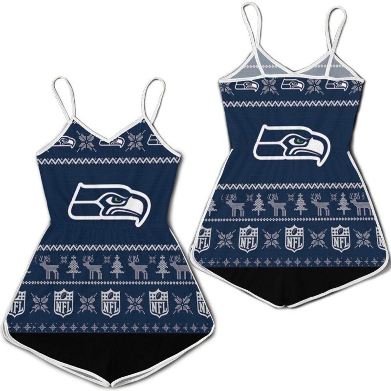 Seattle Seahawks Ugly Sweatshirt Christmas 3D Romper RJ03317