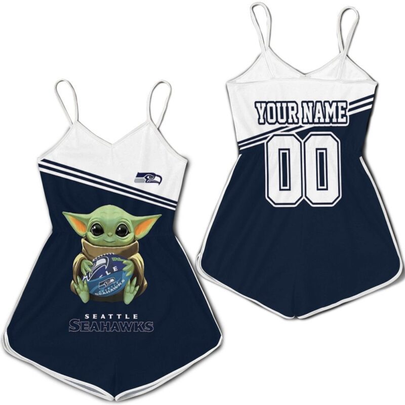 Seattle Seahawks X Baby Yoda Personalized Romper RJ03490