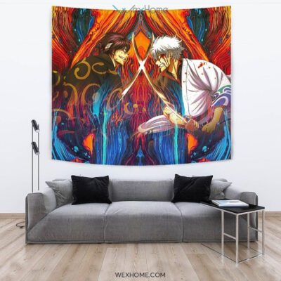 Shinsuke vs Gintoki Gintama Wall Anime Tapestry