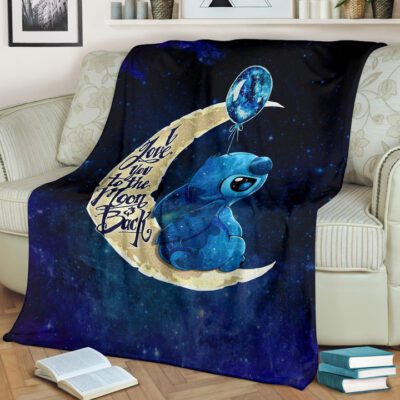 Sittch Cartoon Blanket Lilo And Stitch Sherpa Fleece Blanket Stitch I Love You To The Moon And Back H1006 2