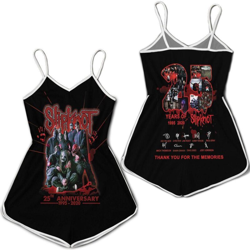 Slipknot 25th Anniversary All Members Signatures Legend For Fan 3d Romper RJ04114