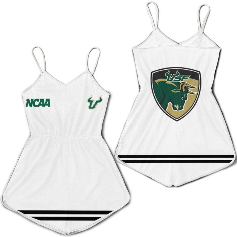 South Florida Bulls Ncaa Classic White With Mascot Logo Gift For South Florida Bulls Fans Romper Jumpsuit RJ01701