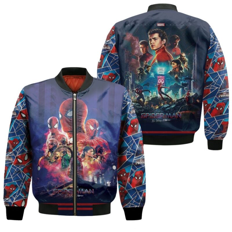 Spider Man No Way Home Colab of Multiveres Superheroes Gift For Spider Man Fans Bomber Jacket BJ01066