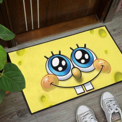 Spongebob smile funny Door Mats Welcome Mat 3