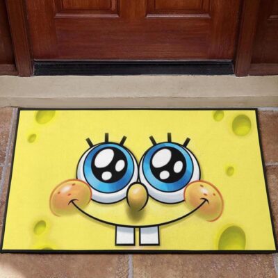 Spongebob smile funny Door Mats Welcome Mat