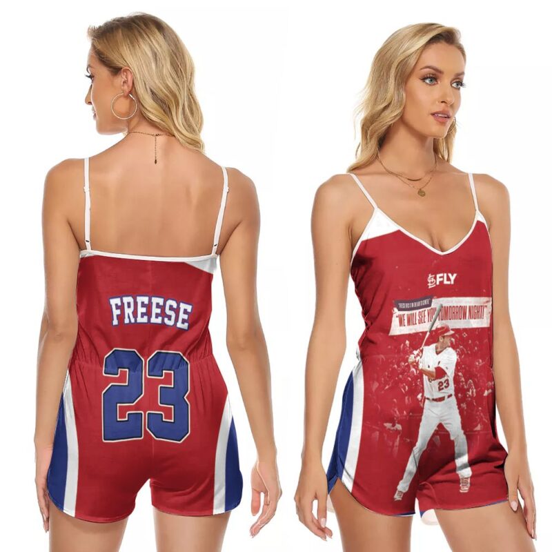 St Louis Cardinals David Freese 23 MLB Baseball Team Gift For Cardinals Fans Freese Lovers V-neck Romper Jumpsuit RJ00589