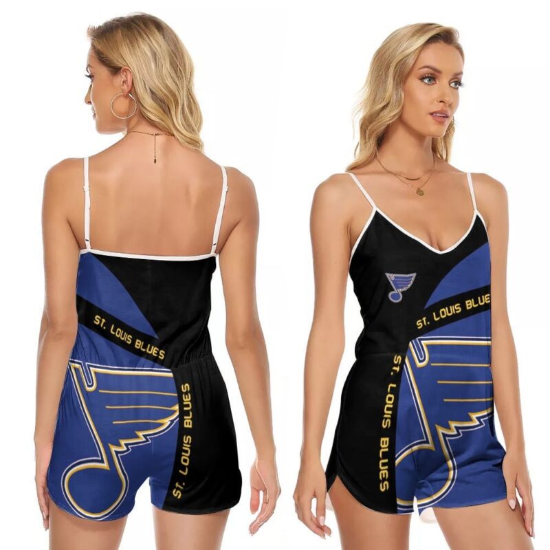 St. Louis Blues Nhl Ice Hockey Team Logo Gift For St. Louis Blues Fans St. Louis Blues Lovers V-neck Romper Jumpsuit RJ00925