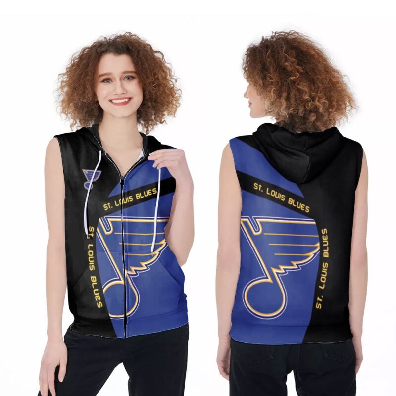 St. Louis Blues Nhl Ice Hockey Team Logo Gift For St. Louis Blues Fans St. Louis Blues Lovers Zip Sleeveless Hoodie ZSH0991