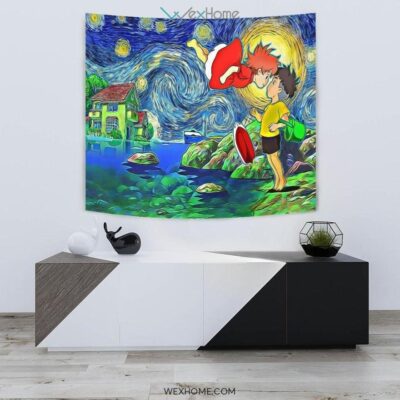 Starry Night Ponyo Wall Anime Tapestry 2 Starry Night Ponyo Wall Anime Tapestry 2
