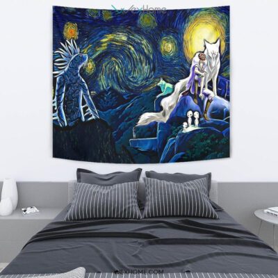 Starry night princess mononoke Wall Anime Tapestry 3 Starry night princess mononoke Wall Anime Tapestry 3