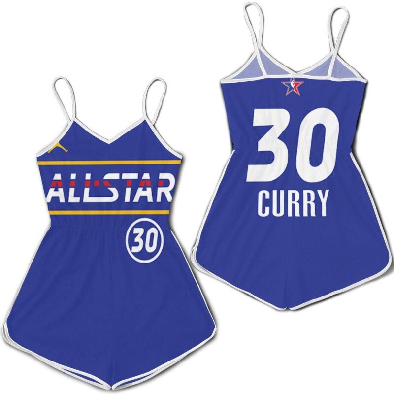 Stephen Curry #30 NBA Wizards 2021 All Star Eastern Conference Blue Gift For Curry Fans Romper Jumpsuit RJ05466