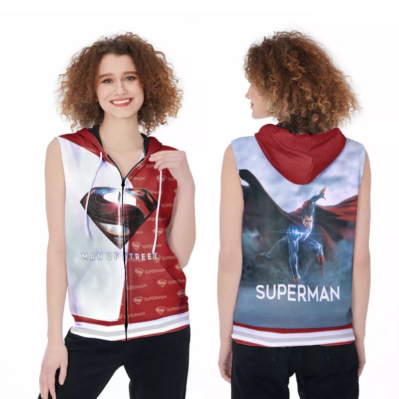 Superhero Superman Fictional Character Universal Gift For Superman Fans Movie Lovers Zip Sleeveless Hoodie ZSH1323