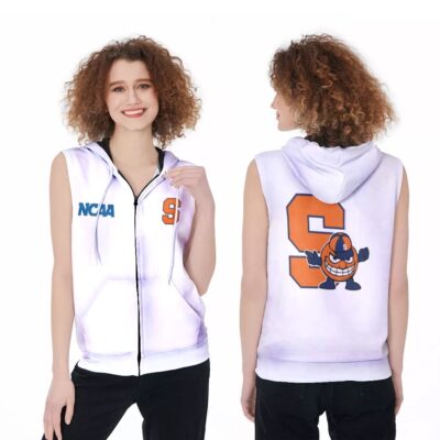 Syracuse Orange NCAA 3D Zip Sleeveless Hoodie ZSH1780