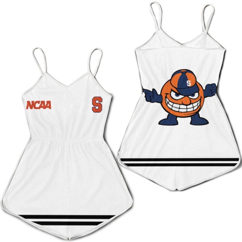 Syracuse Orange Ncaa Classic White With Mascot Logo Gift For Syracuse Orange Fans Romper Jumpsuit RJ05517