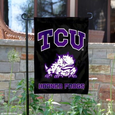 TCU Horned Frogs Black Garden Yard Flag GF00796