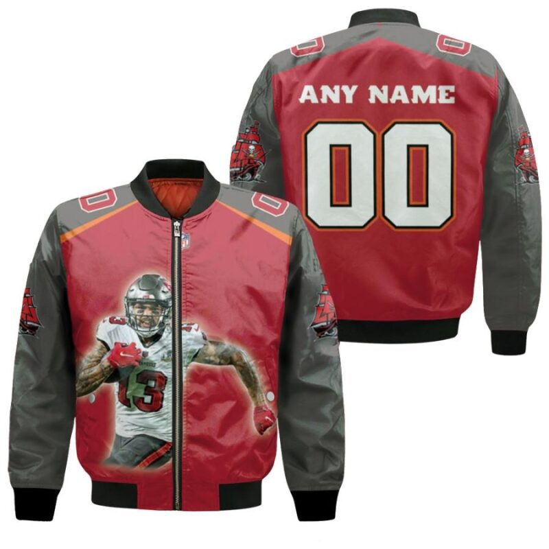 Tampa Bay Buccaneers Mike Evans 13 NFl Team Red Jersey Style Gift With Custom Number Name For Buccaneers Fans Bomber Jacket BJ00130