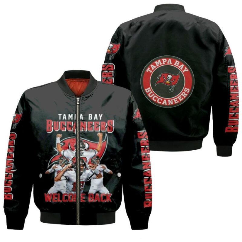 Tampa Bay Buccaneers Tom Brady Welcome Back Allover Desgined Style Gift For Buccaneers Fans Tom Brady Fans Bomber Jacket BJ03475