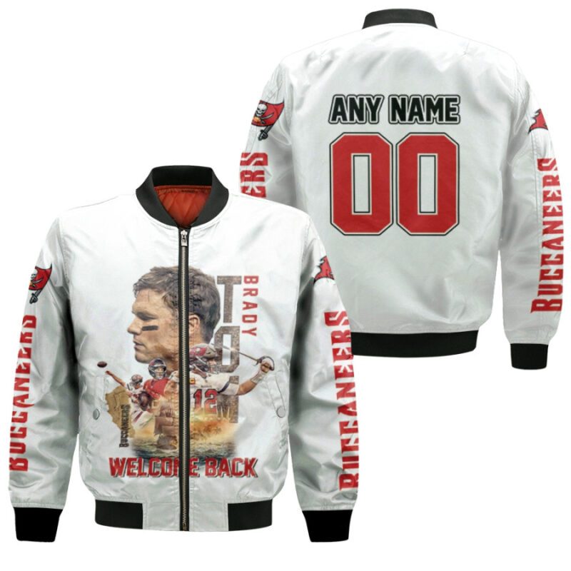 Tampa Bay Buccaneers Tom Brady Welcome Back Allover Designed Style Gift with Custom Nam Number For Buccaneers Fans Bomber Jacket BJ00005