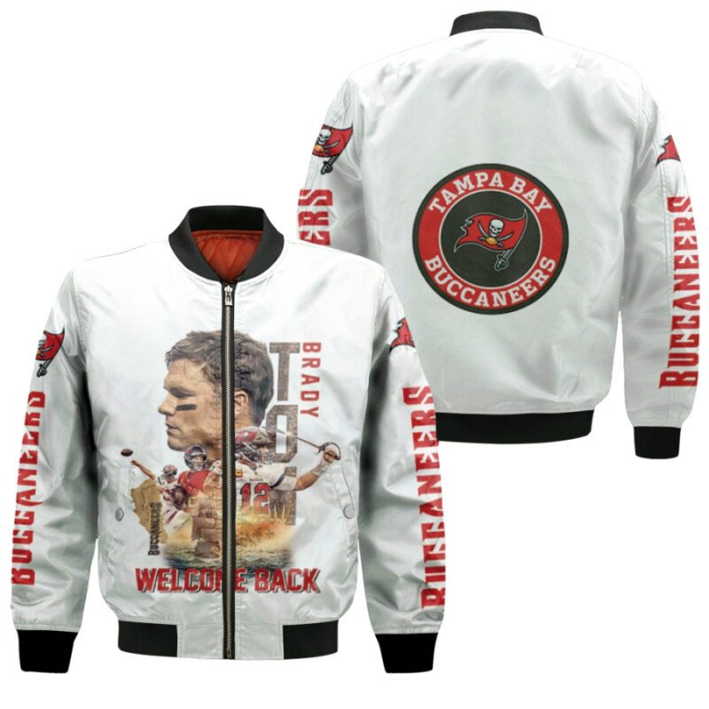 Tampa Bay Buccaneers Tom Brady Welcome Back NFL Team 3D Allover Style Gift For Buccaneers Fans Tom Brady Fans Bomber Jacket BJ00026