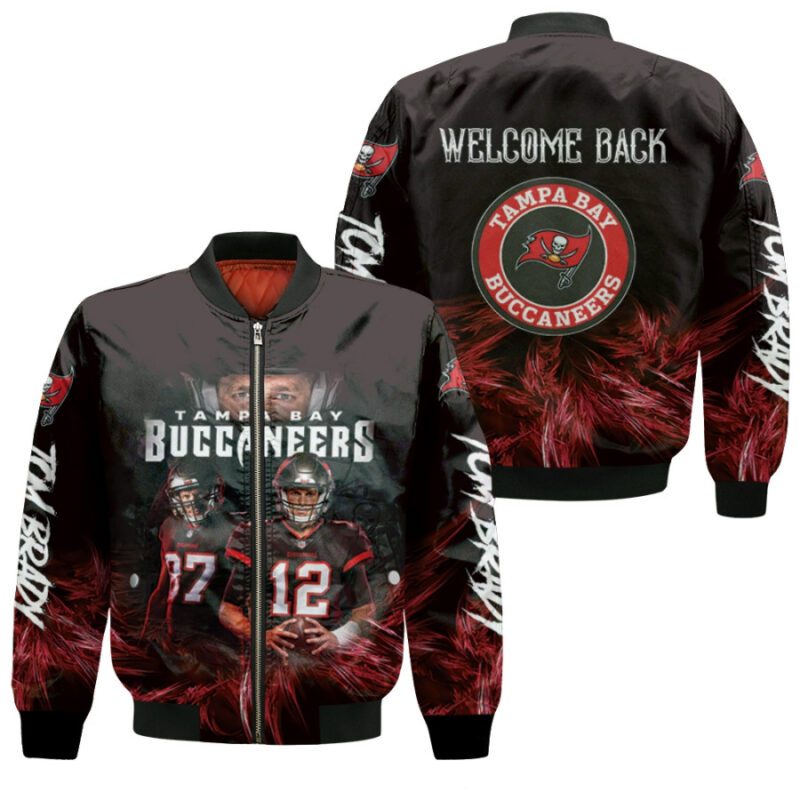 Tampa Bay Buccaneers Tom Brady Welcome Back NFL Team Allover Designed Style Gift For Buccaneers Fans Tom Brady Fans Bomber Jacket BJ00019