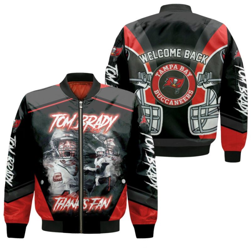 Tampa Bay Buccaneers Tom Brady Welcome Back Thanks Fan 3D Allover Style Gift For Buccaneers Fans Tom Brady Fans Bomber Jacket BJ00028