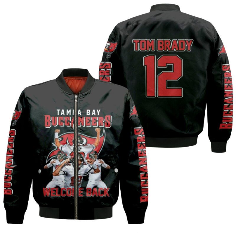 Tampa Bay Buccaneers Tom Brandy 12 Welcome Back Allover Designed Style Gift For Buccaneers Fans Tom Brady Fans Bomber Jacket BJ03486