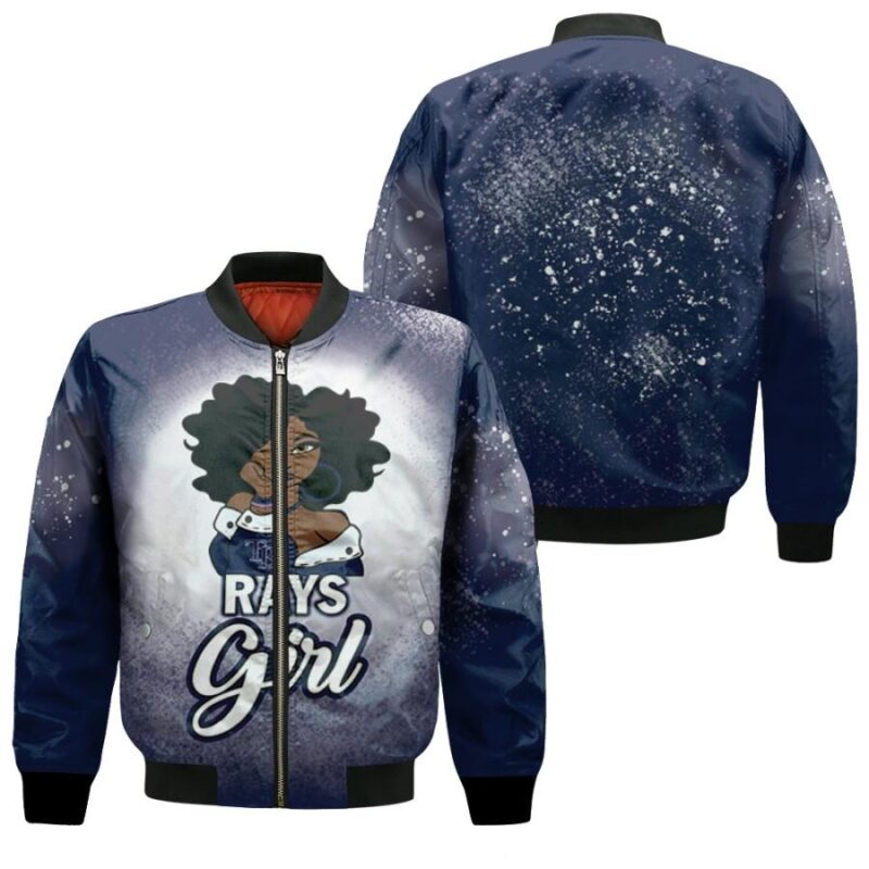 Tampa Bay Rays Girl African Girl MLB Team Allover Design Gift For Tampa Bay Rays Fans Bomber Jacket BJ01098