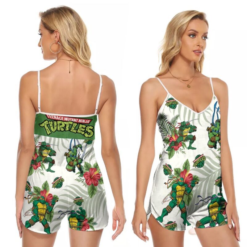 Teenage Mutant Ninja Turtles Fictional Universe Hawaii Gift For Teenage Mutant Ninja Turtles Fans Cartoon Movie Lovers V-neck Romper Jumpsuit RJ01086