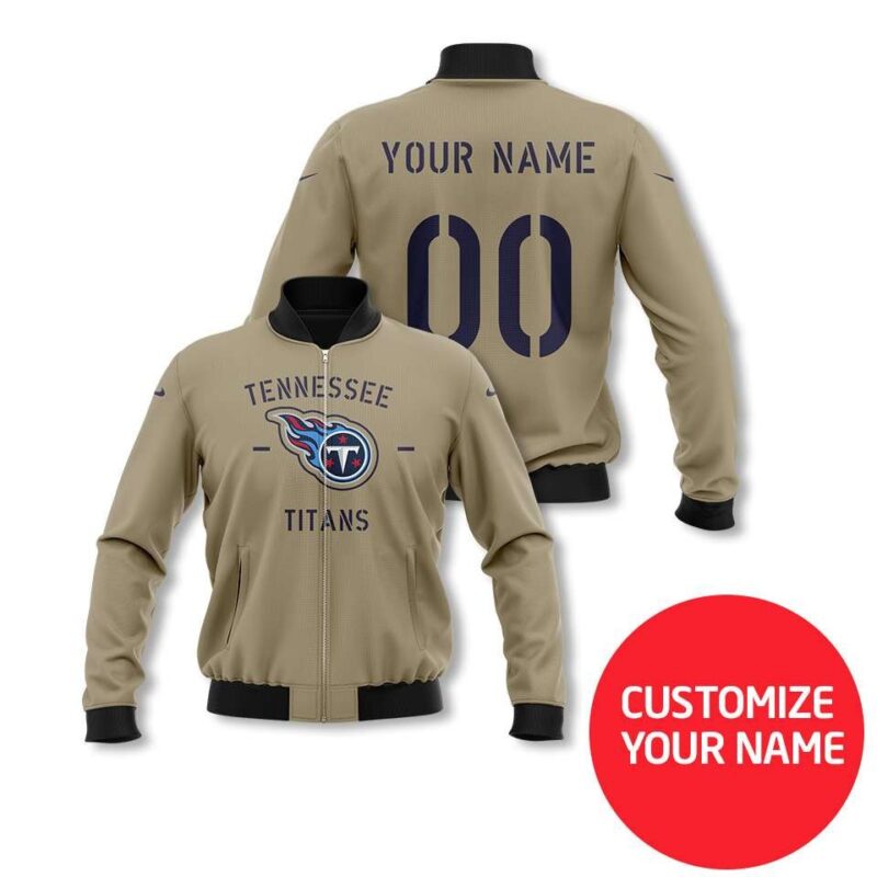 Tennessee Titans #00 Personalized Silver Jersey Style Gift With Custom Number Name For Titans Fans Bomber Jacket BJ03654