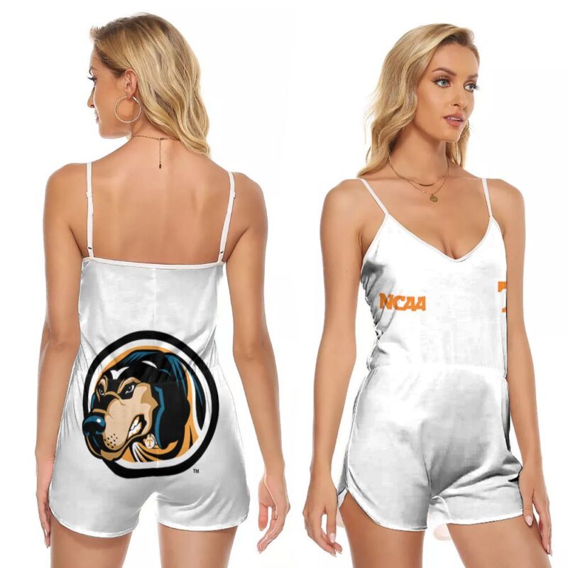 Tennessee Volunteers Ncaa Classic White With Mascot Logo Gift For Tennessee Volunteers Fans V-neck Romper Jumpsuit RJ00809