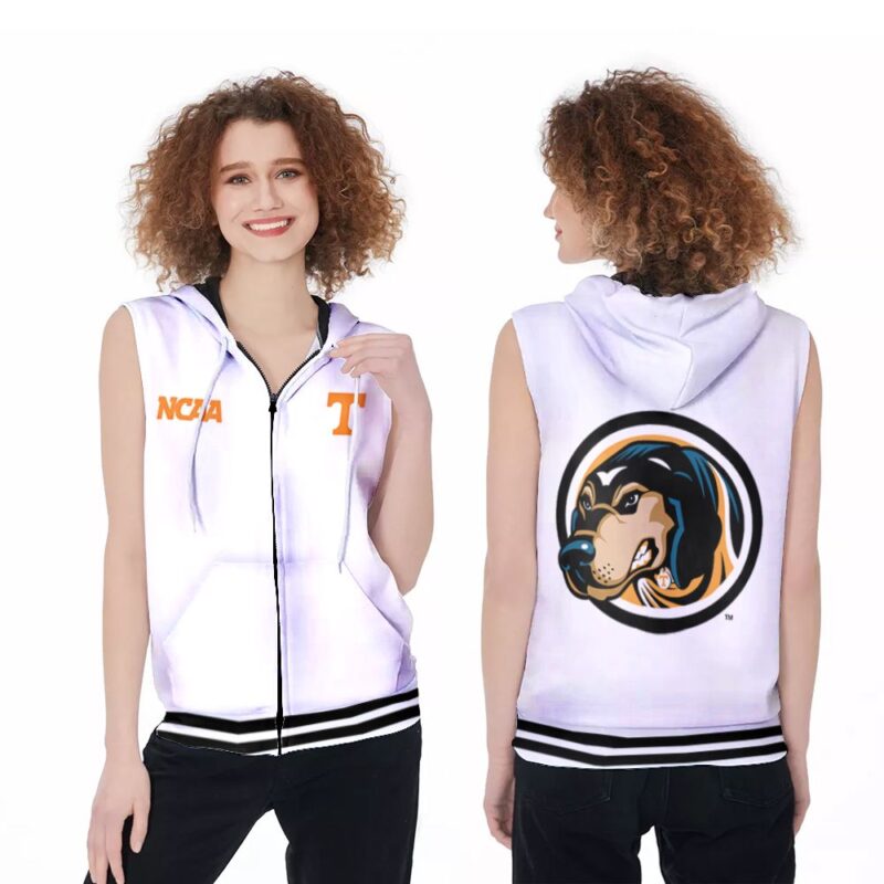 Tennessee Volunteers Ncaa Classic White With Mascot Logo Gift For Tennessee Volunteers Fans Zip Sleeveless Hoodie ZSH0617