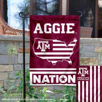 Texas A&M Garden Flag with USA Country Stars and Stripes GF00765