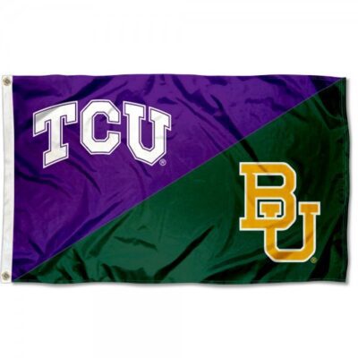 Texas Christian vs Baylor House Divided 3x5ft Wall Flag Banner Flag Outdoor Flag BF214