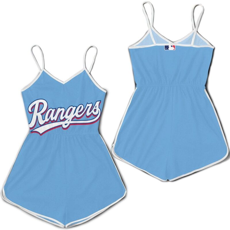 Texas Rangers 2020 MLB Team Light Blue Jersey Inspired Style Romper RJ01807