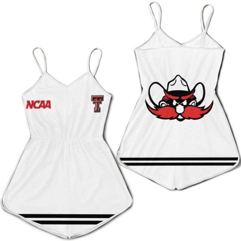 Texas Tech Red Raiders Ncaa Classic White With Mascot Logo Gift For Texas Tech Red Raiders Fans Romper Jumpsuit RJ05553