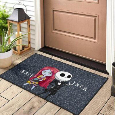 The Nightmare Before Christmas Cartoon Door Mat Cartoon Cute Sally And Jack Skellington Door Mat Welcome Mat 2