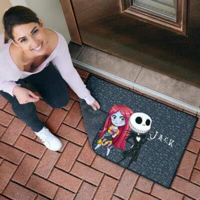 The Nightmare Before Christmas Cartoon Door Mat Cartoon Cute Sally And Jack Skellington Door Mat Welcome Mat 4