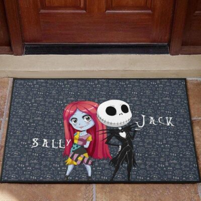 The Nightmare Before Christmas Cartoon Door Mat - Cartoon Cute Sally And Jack Skellington Door Mat Welcome Mat