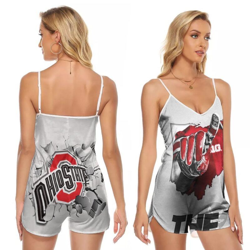 The Ohio State Buckeyes Number One Team Football Logo Gift For Buckeyes Fans V-neck Romper Jumpsuit RJ00588