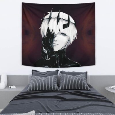 Tokyo Ghoul Anime Tapestry Hansome King Ken Kaneki Black Diamond Crown Tapestry Wall Hanging 2