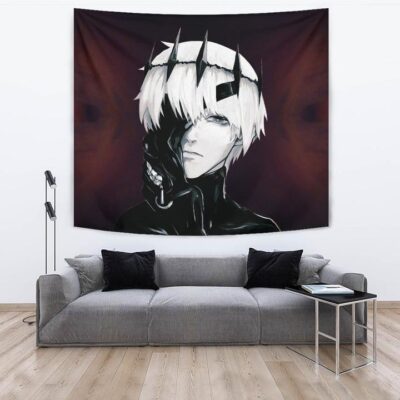 Tokyo Ghoul Anime Tapestry Hansome King Ken Kaneki Black Diamond Crown Tapestry Wall Hanging 3