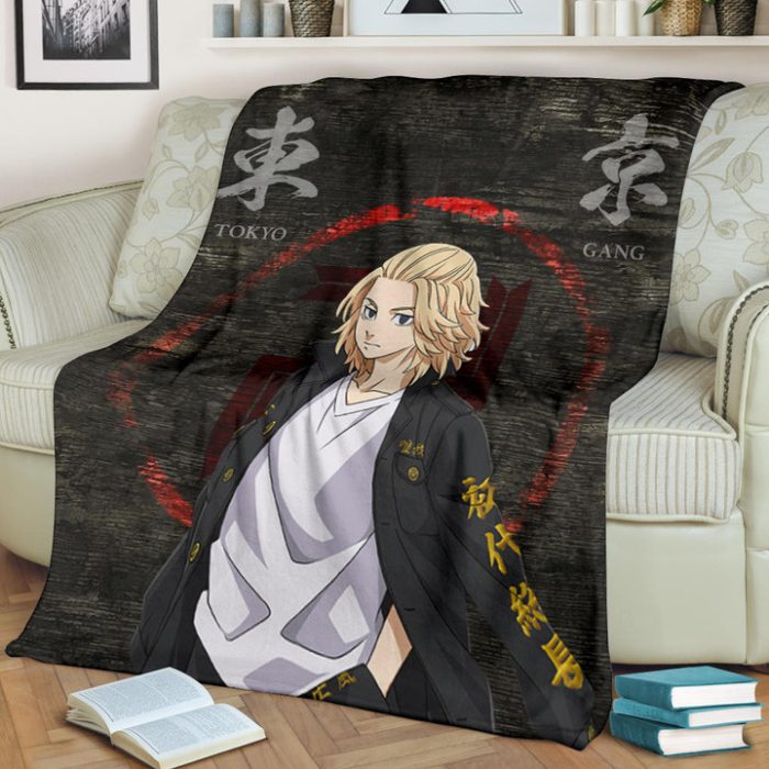 Tokyo Revengers Anime Cool Mikey Gang Kanji Text Fleece Blanket – Let ...