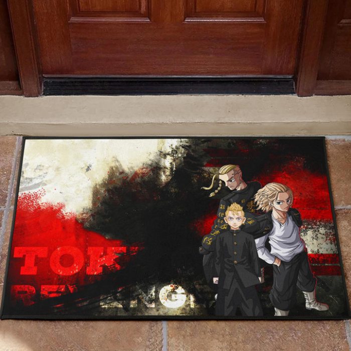 Tokyo Revengers Anime Mikey Brothers Uniform Red Black Watercolor Door ...