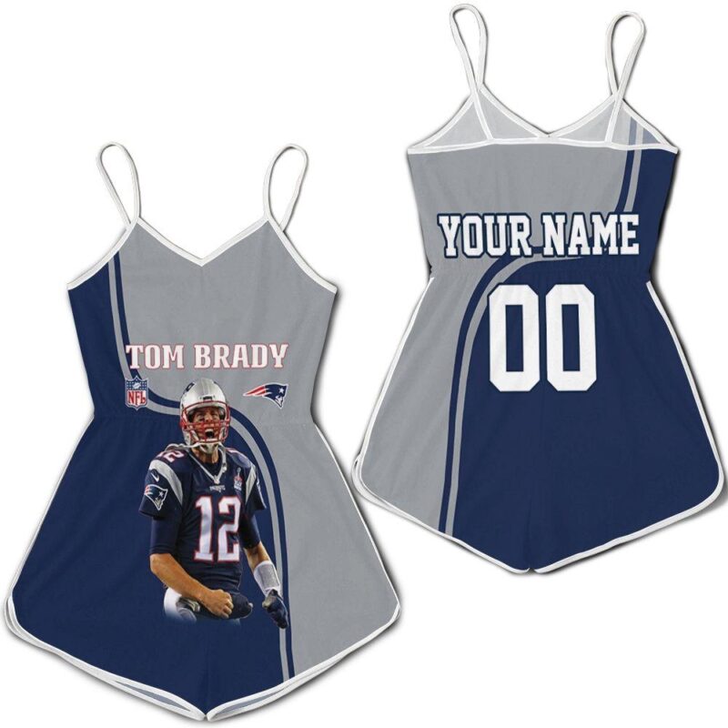 Tom Brady 12 New England Patriots Highlight Career Signatures For Fans 3d Personalized Romper RJ02070