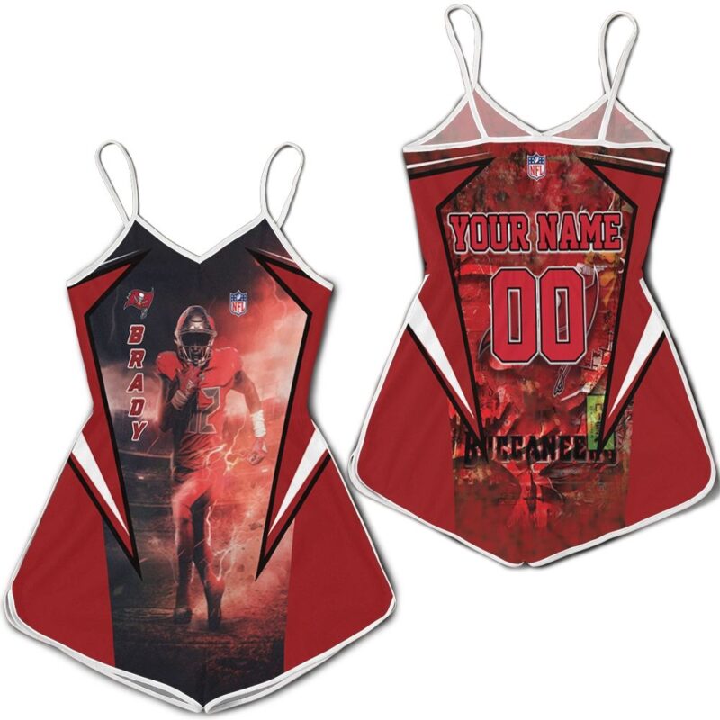 Tom Brady 12 Tampa Bay Buccaneers Flag NFC South Division Champions Super Bowl 2021 Personalized Romper RJ03275