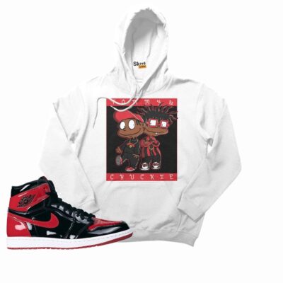 Tommy and Chuckie Rugrats Unisex Hoodie Match Jordan 1 Retro High OG Bred Patent 1