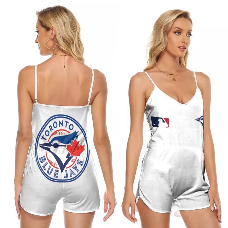 Toronto Blue Jays MLB Baseball Team Logo Gift For Toronto Blue Jays Fans Baseball Lovers V-neck Romper Jumpsuit RJ01403