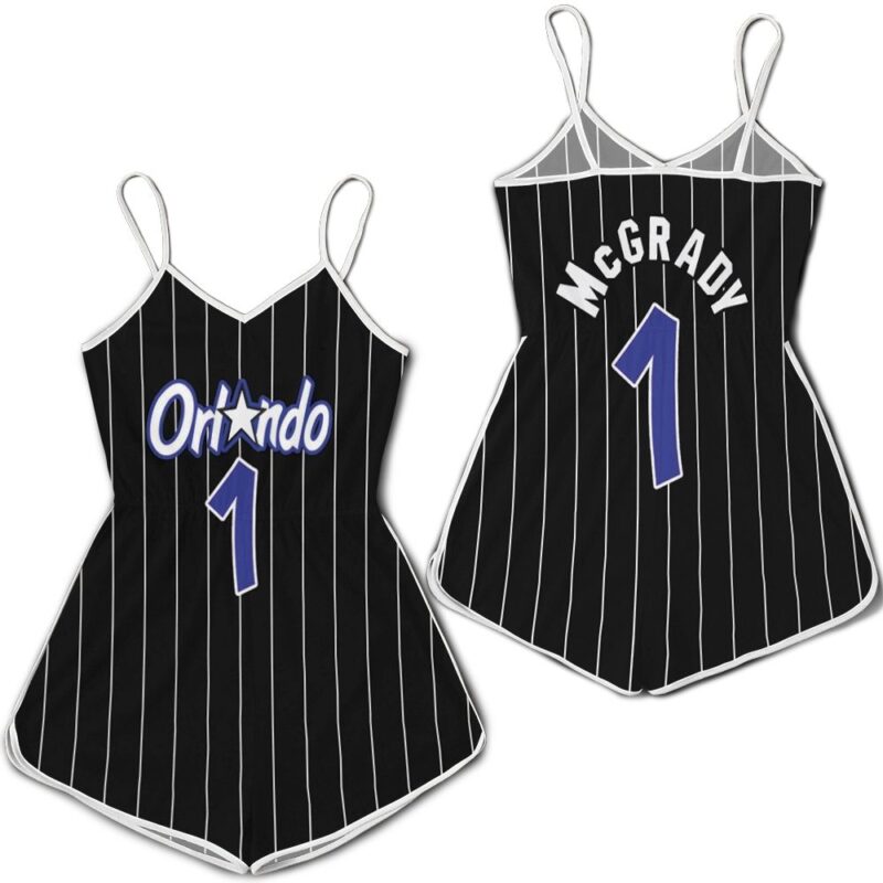 Tracy Mcgrady Orlando Magic 2003-04 Classics Black Jersey Inspired Style Romper RJ04653