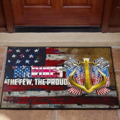 US Independence Day Marines Golden Ancor The Few The Proud Door Mat Welcome Mat