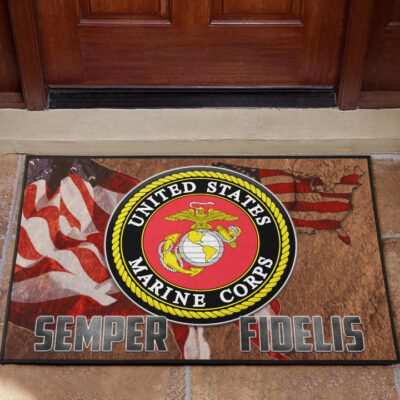 US Independence Day US Marine Corps Semper Fidelis Door Mat Welcome Mat